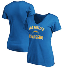 Los Angeles Chargers Women's Victory Arch V-Neck T-Shirt - Blue discount