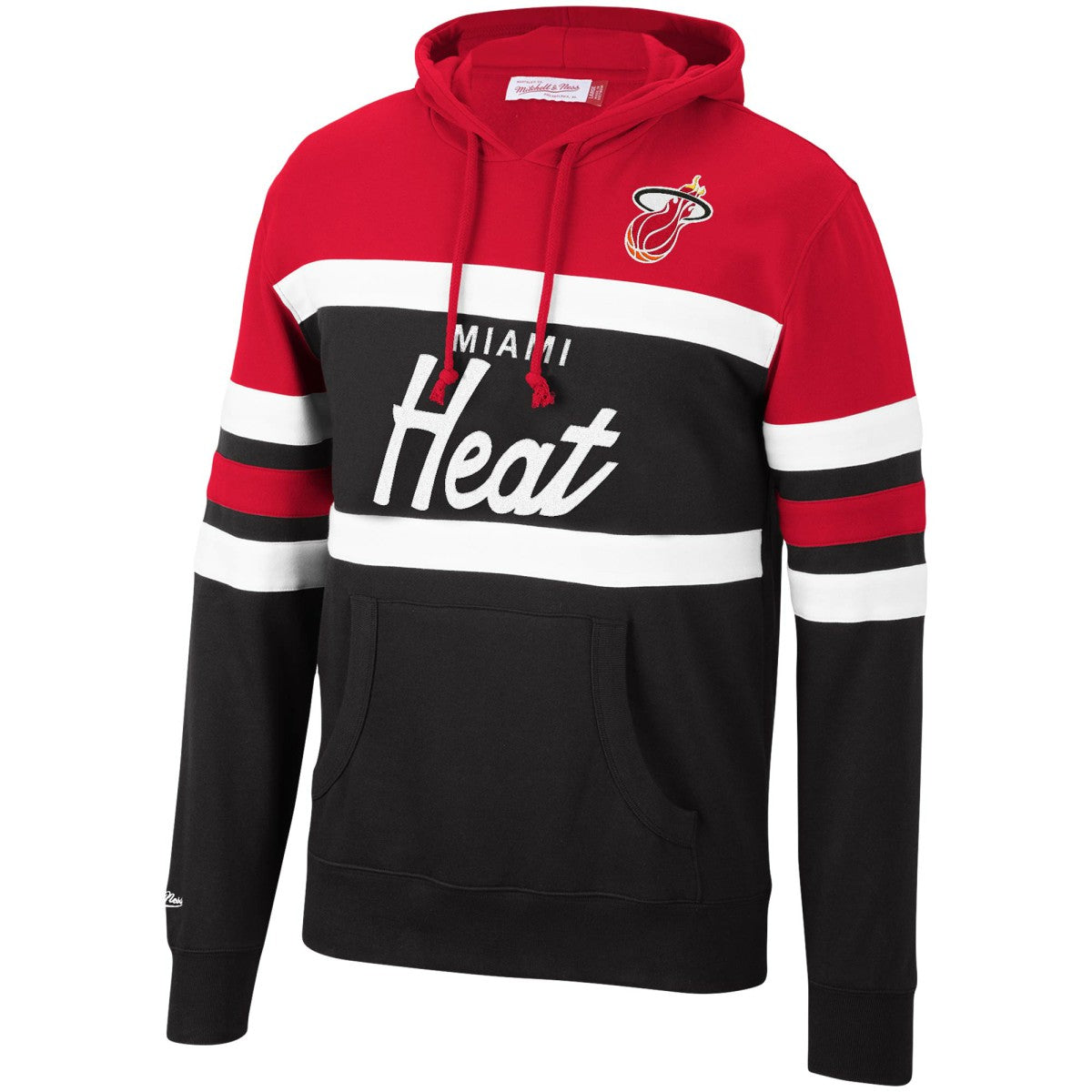 Miami Heat Head Coach Pullover Hoodie - Red/Black | Mitchell & Ness shop