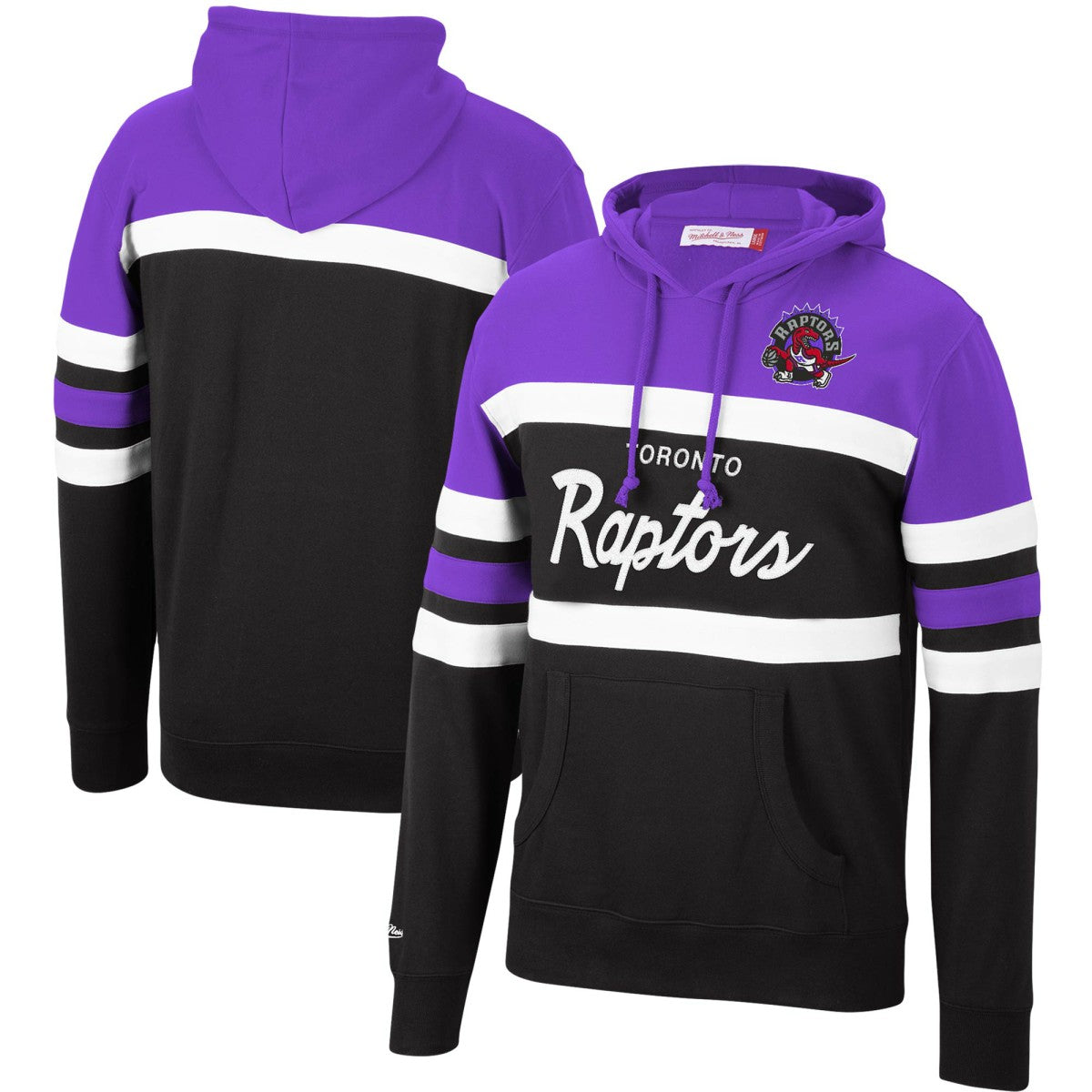 Toronto Raptors Head Coach Pullover Hoodie - Purple/Black | Mitchell & Ness discount