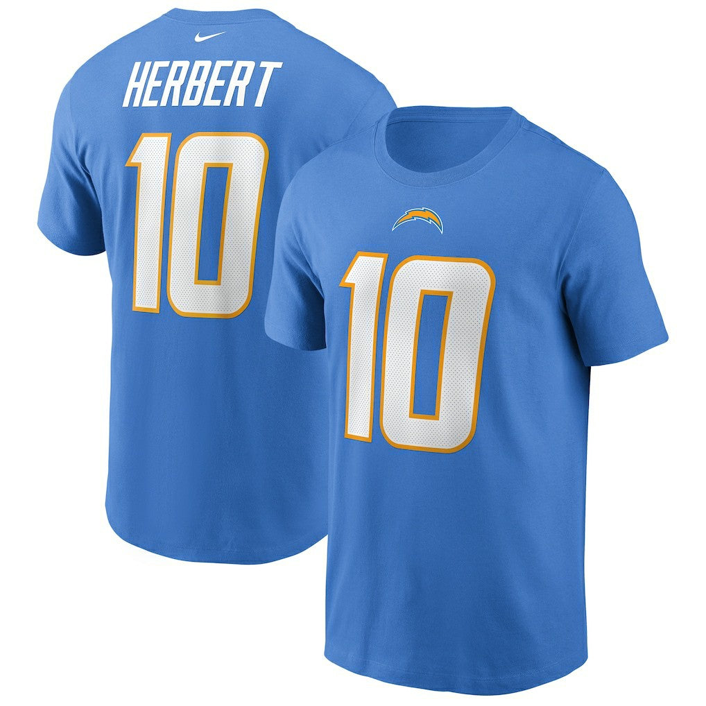 Justin Herbert Los Angeles Chargers Name & Number T-Shirt - Powder Blue | Nike sale