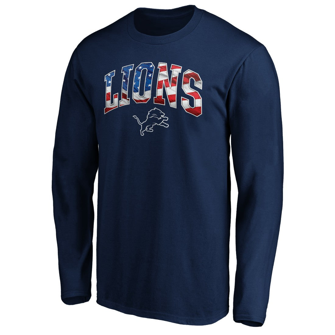Detroit Lions Banner Wave Long Sleeve T-Shirt - Navy discount