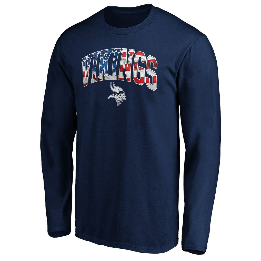 Minnesota Vikings Banner Wave Long Sleeve T-Shirt - Navy discount