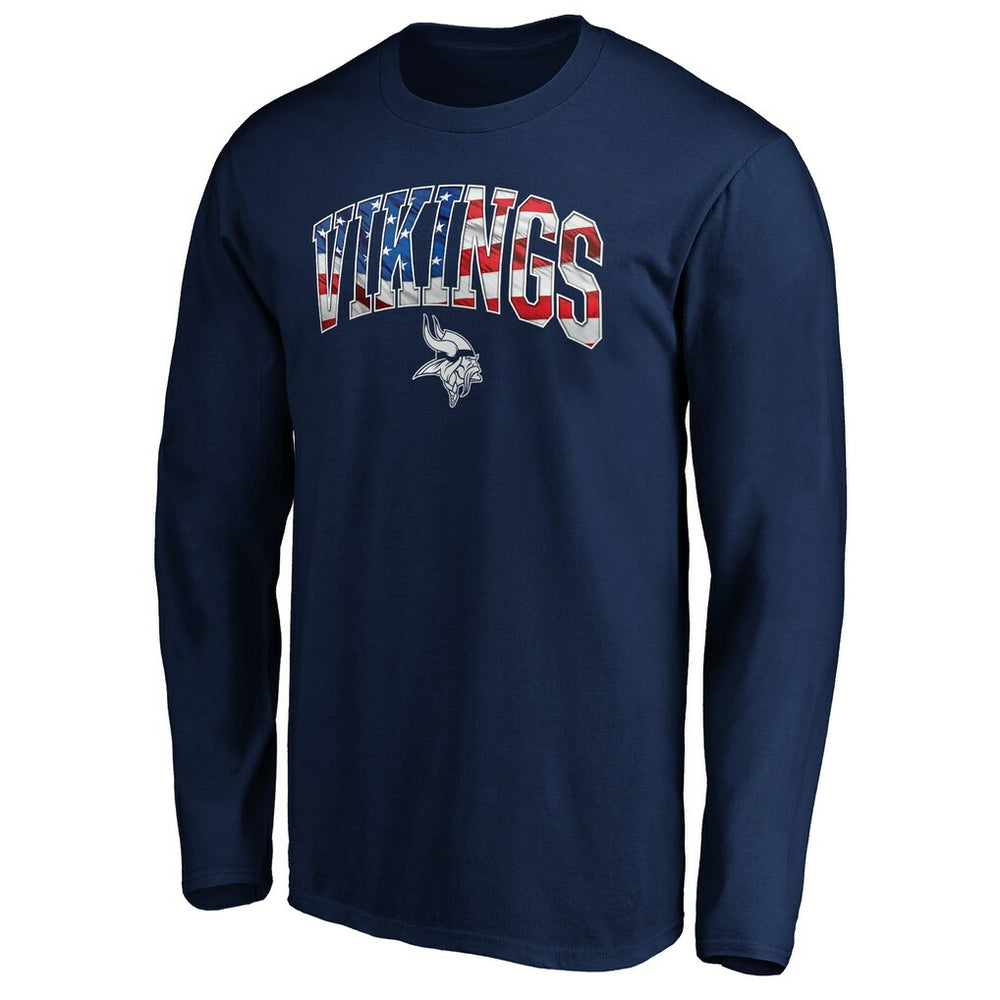 Minnesota Vikings Banner Wave Long Sleeve T-Shirt - Navy discount