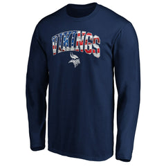 Minnesota Vikings Banner Wave Long Sleeve T-Shirt - Navy discount
