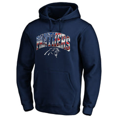 Carolina Panthers Banner Wave Fitted Pullover Hoodie - Navy on sale