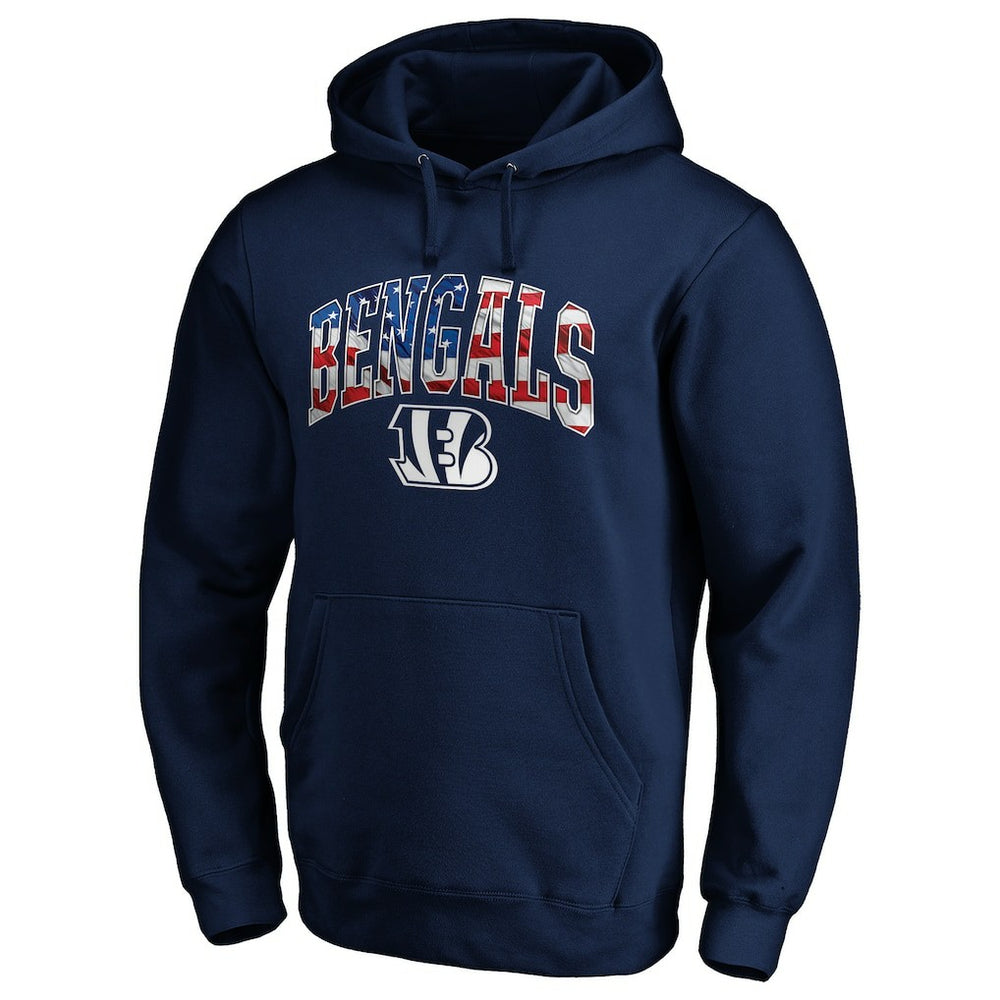 Cincinnati Bengals Banner Wave Fitted Pullover Hoodie - Navy cheap