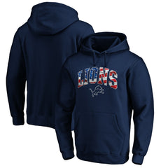 Detroit Lions Banner Wave Fitted Pullover Hoodie - Navy for sale