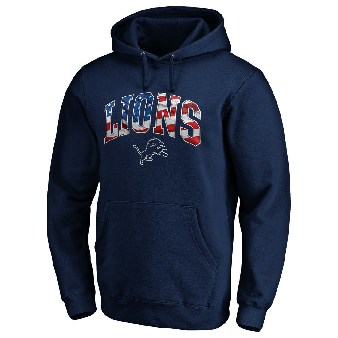 Detroit Lions Banner Wave Fitted Pullover Hoodie - Navy for sale