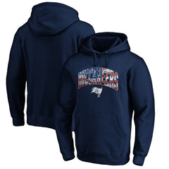 Tampa Bay Buccaneers Banner Wave Fitted Pullover Hoodie - Navy for sale
