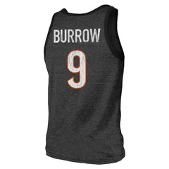 Joe Burrow Cincinnati Bengals Majestic Threads Name & Number Tri-Blend Tank Top - Black outlet