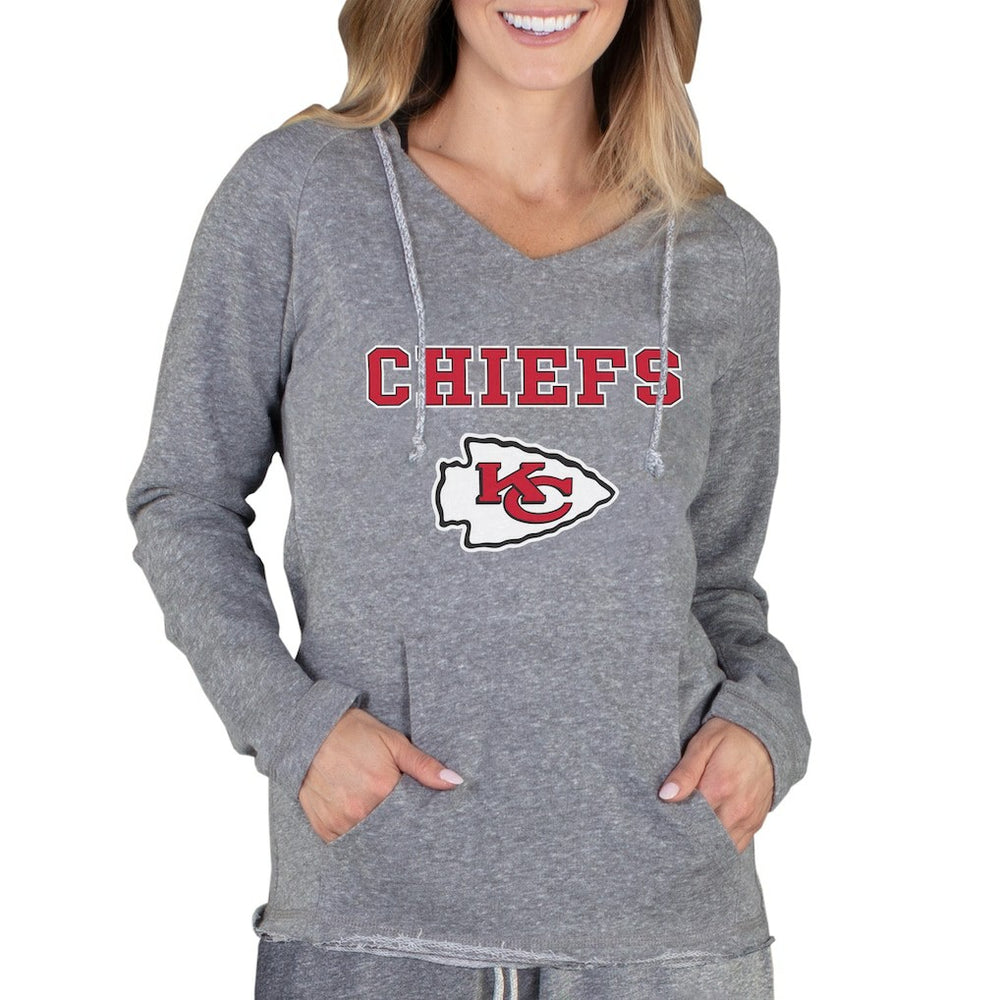 Kansas City Chiefs Concepts Sport Women's Mainstream Tri-Blend Raglan Hoodie V-Neck Top - Gray outlet