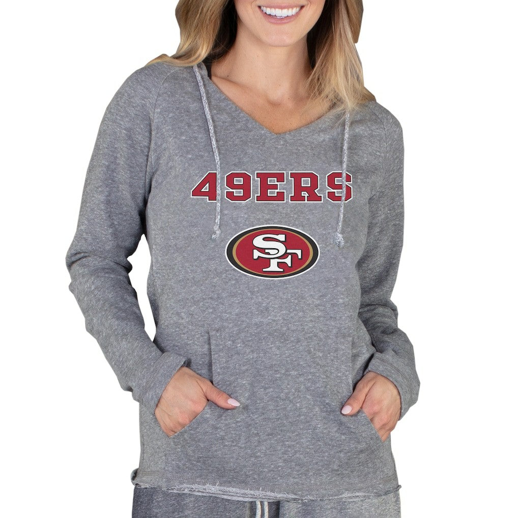 San Francisco 49ers Concepts Sport Women's Mainstream Tri-Blend Raglan Hoodie V-Neck Top - Gray outlet
