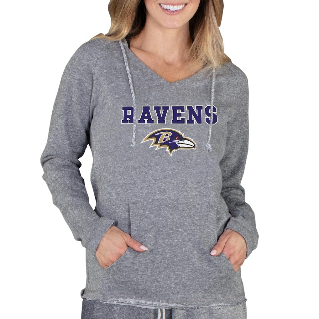 Baltimore Ravens Concepts Sport Women's Mainstream Tri-Blend Raglan Hoodie V-Neck Top - Gray sale