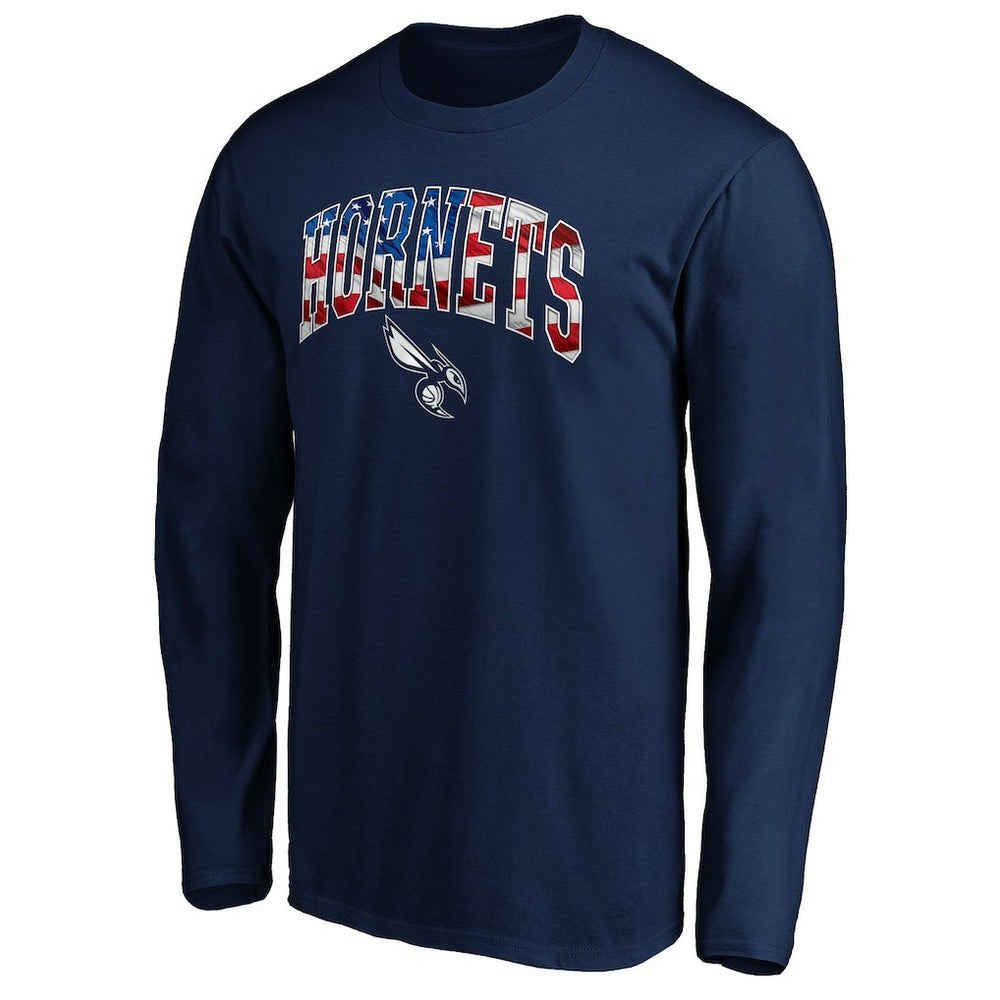 Charlotte Hornets Banner Wave Long Sleeve T-Shirt - Navy on sale