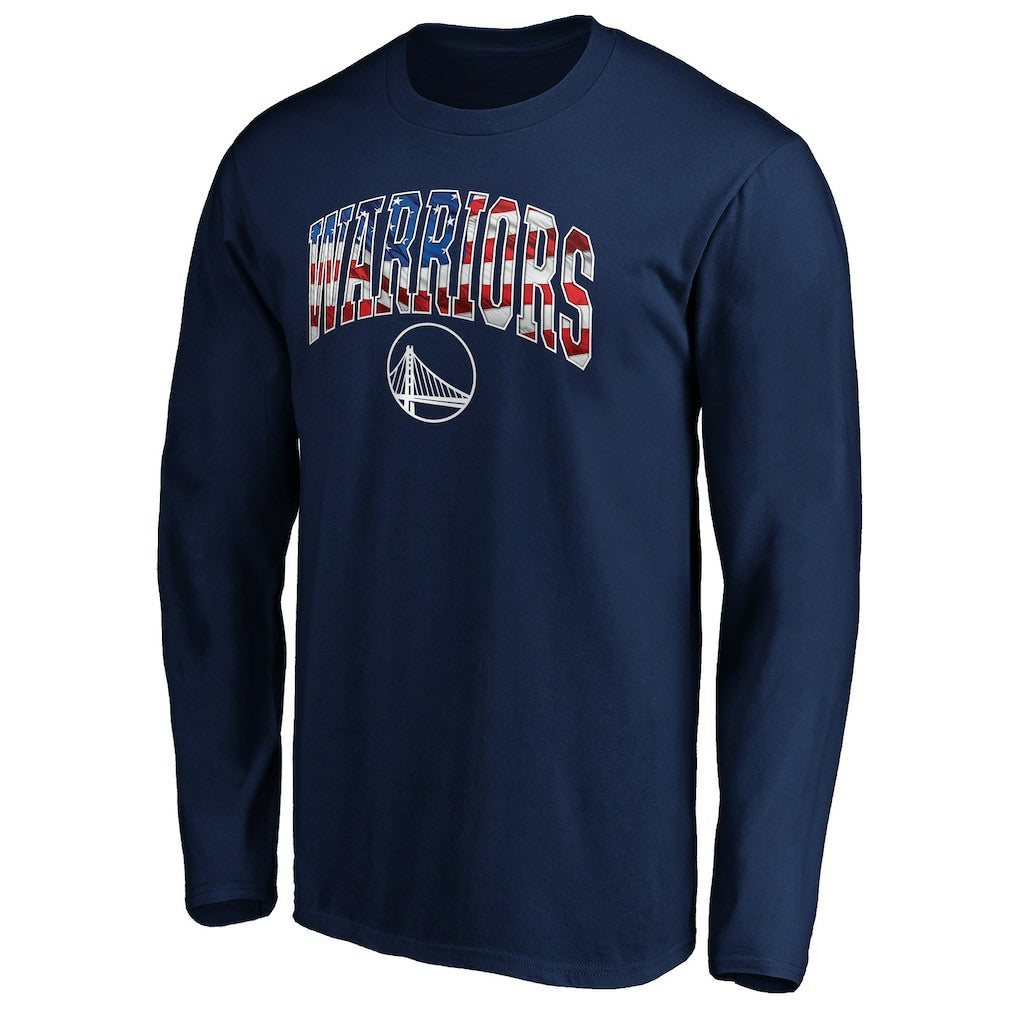 Golden State Warriors Banner Wave Long Sleeve T-Shirt sale - Navy for sale