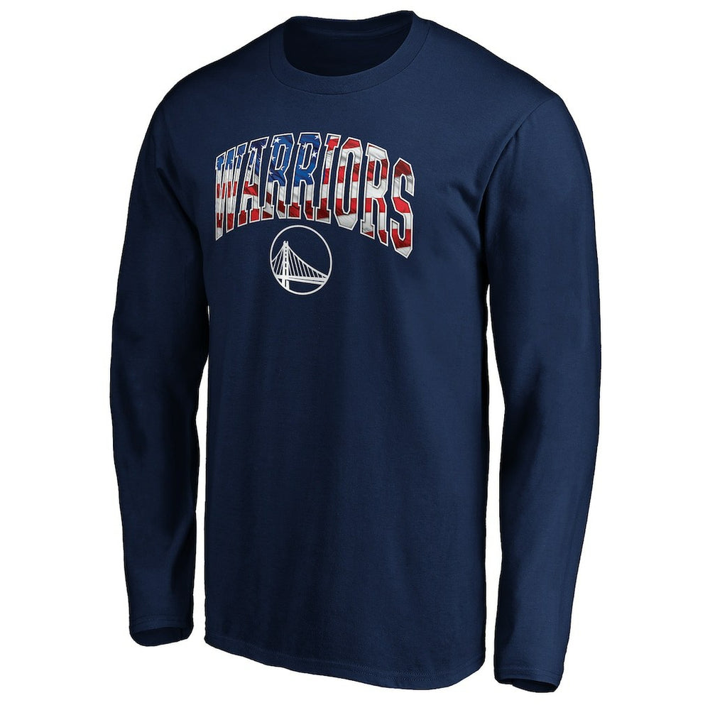 Golden State Warriors Banner Wave Long Sleeve T-Shirt sale - Navy for sale