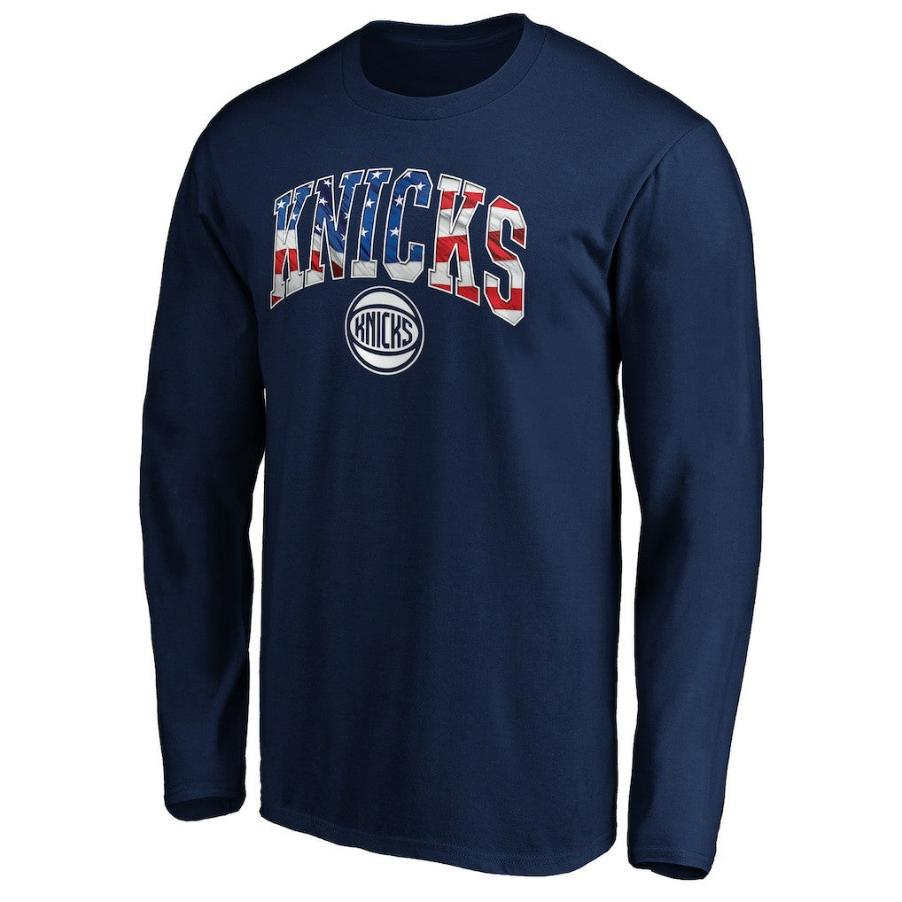 New York Knicks Banner Wave Long Sleeve T-Shirt - Navy cheap