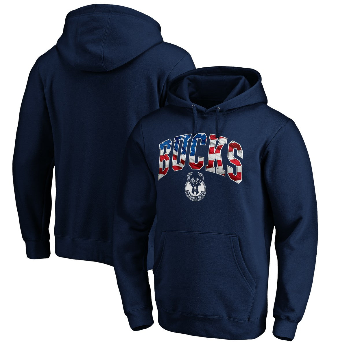 Milwaukee Bucks Banner Wave Pullover Hoodie - Navy sale