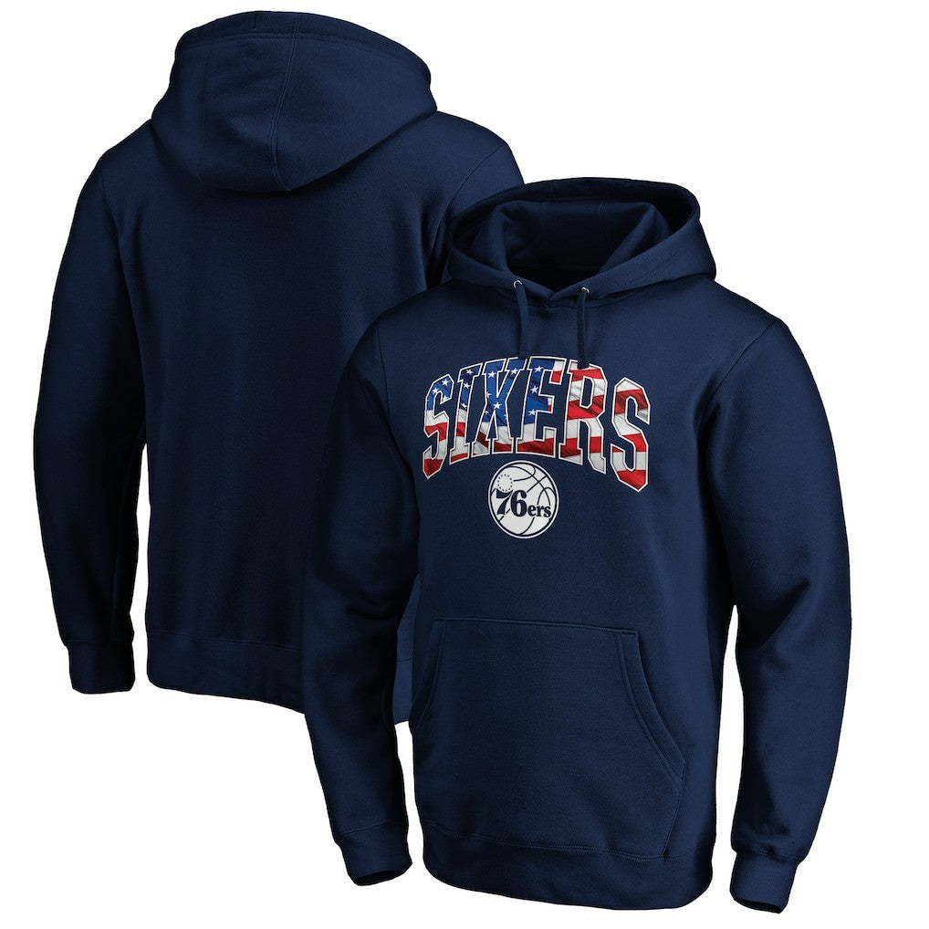 Philadelphia 76ers Banner Wave Pullover Hoodie - Navy for sale