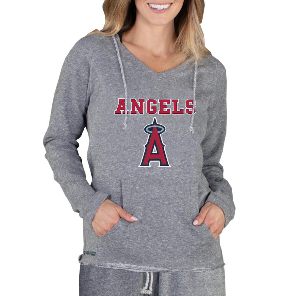 Los Angeles Angels Concepts Sport Women's Mainstream Terry Long Sleeve Hoodie Top - Gray