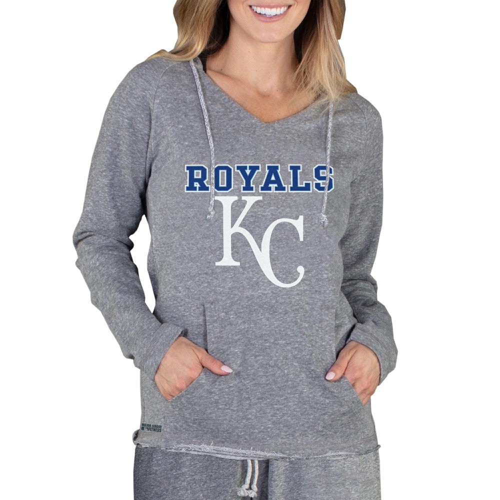 Kansas City Royals Concepts Sport Women's Mainstream Terry Long Sleeve Hoodie Top - Gray
