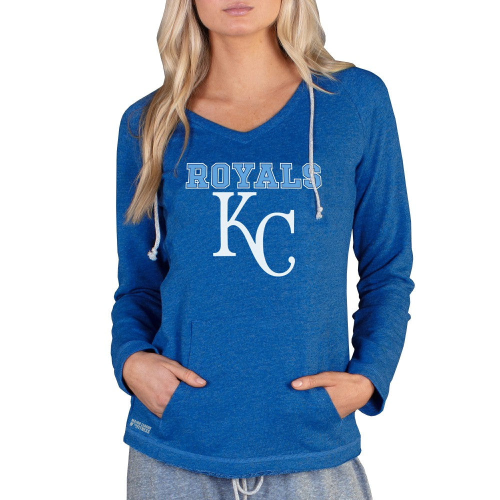 Kansas City Royals Concepts Sport Women's Mainstream Terry Long Sleeve Hoodie Top - Royal