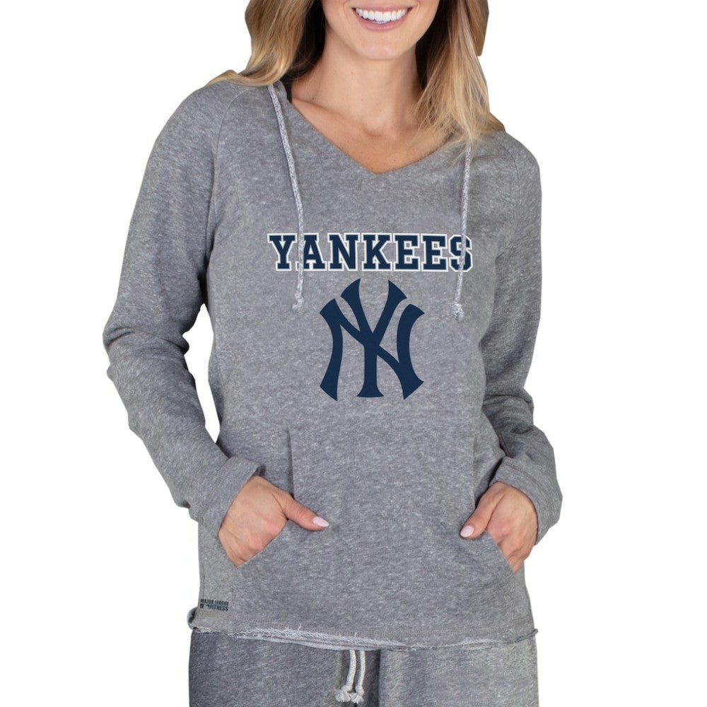 New York Yankees Concepts Sport Women's Mainstream Terry Long Sleeve Hoodie Top - Gray