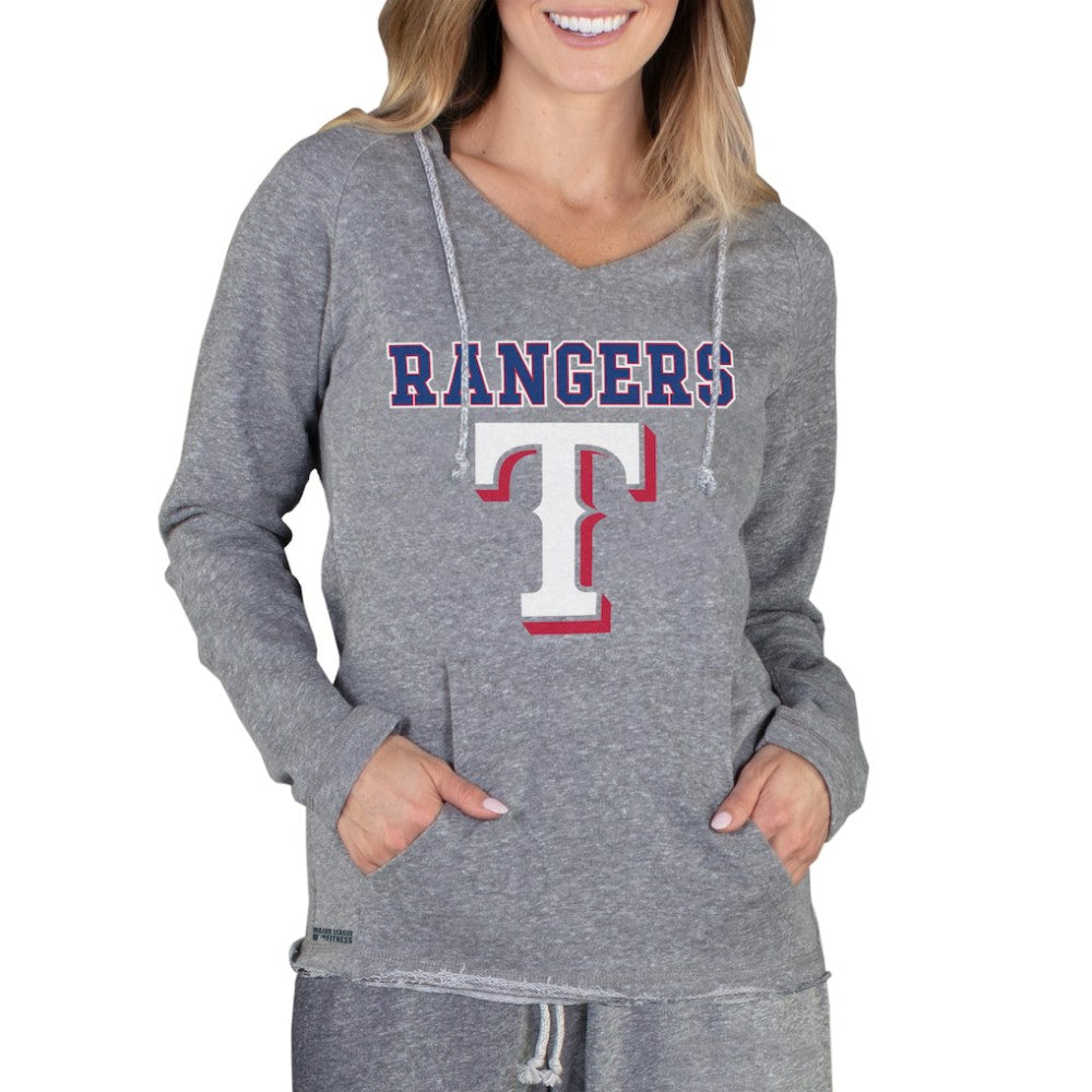 Texas Rangers Concepts Sport Women's Mainstream Terry Long Sleeve Hoodie Top - Gray