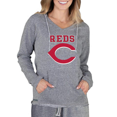 Cincinnati Reds Concepts Sport Women's Mainstream Terry Long Sleeve Hoodie Top - Gray