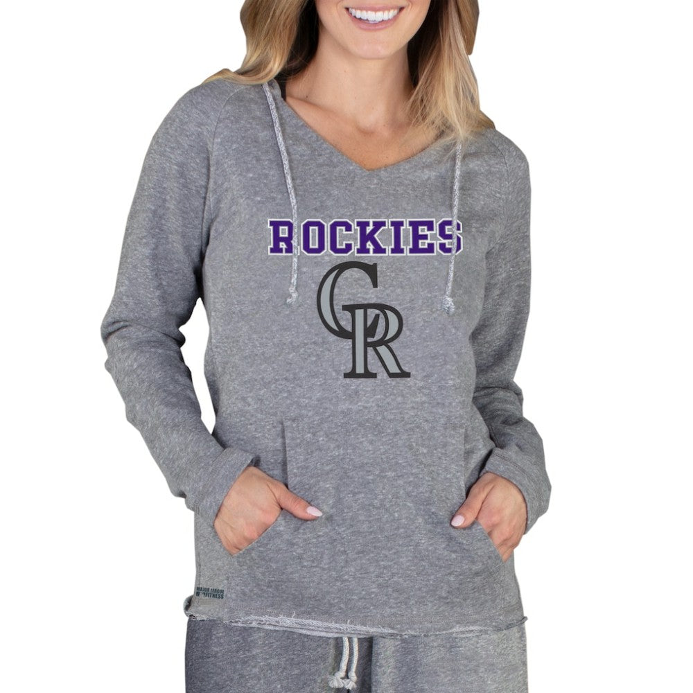 Colorado Rockies Concepts Sport Women's Mainstream Terry Long Sleeve Hoodie Top - Gray
