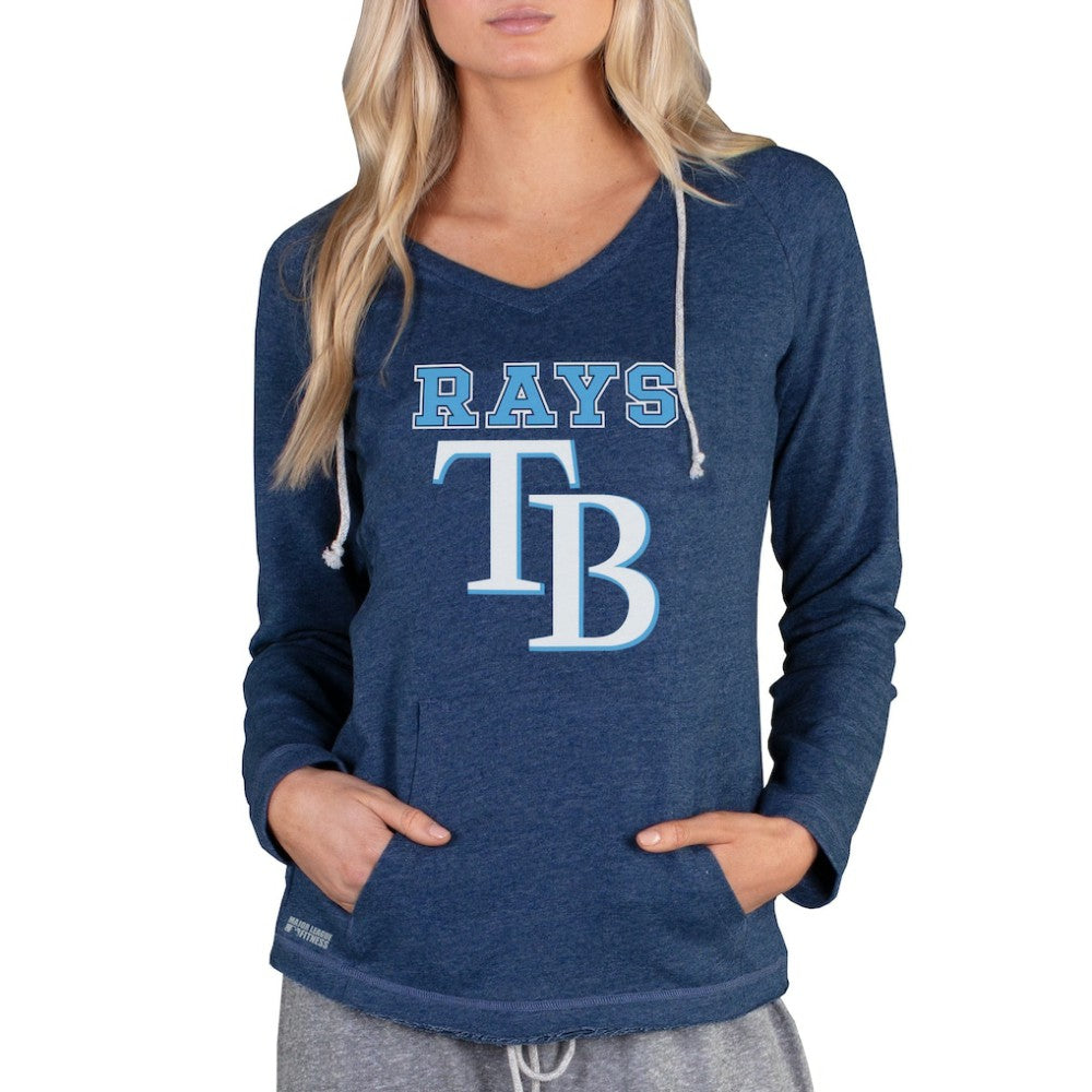 Tampa Bay Rays Concepts Sport Women's Mainstream Terry Long Sleeve Hoodie Top - Navy