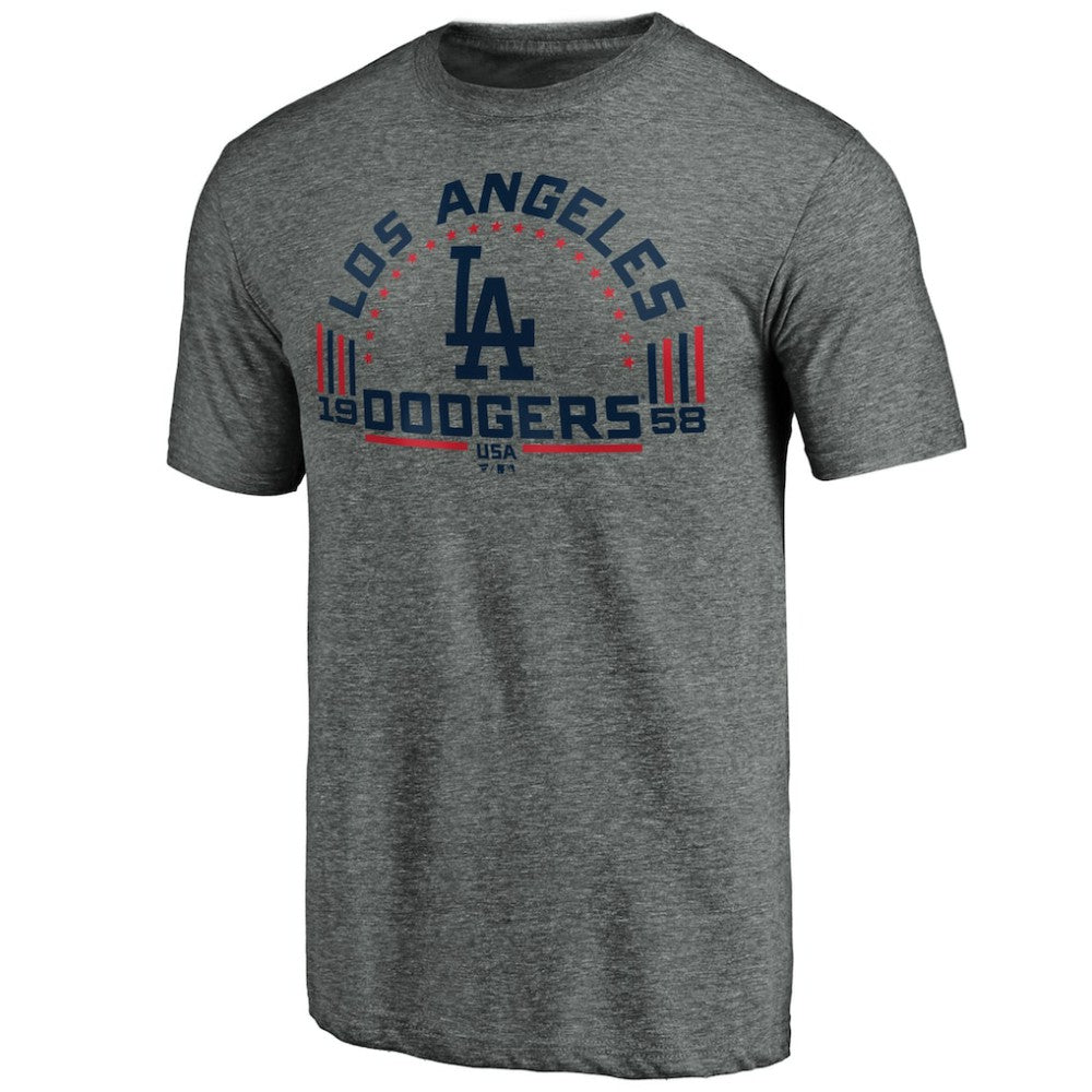 Los Angeles Dodgers Team Freedom Tri-Blend T-Shirt - Gray