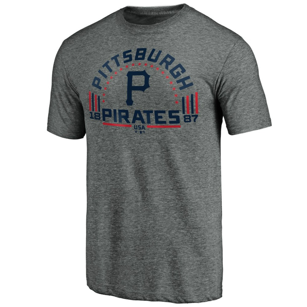 Pittsburgh Pirates Team Freedom Tri-Blend T-Shirt - Gray
