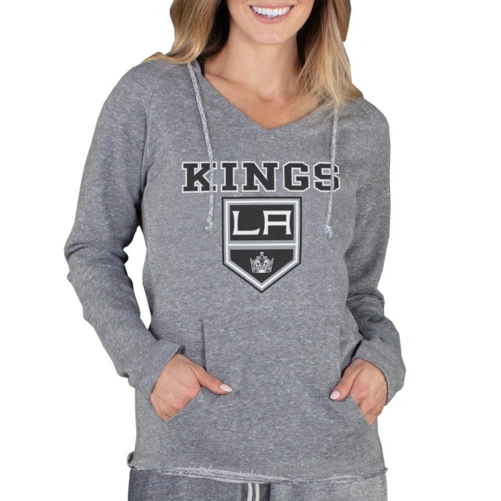 Los Angeles Kings Concepts Sport Women's Mainstream Terry Tri-Blend Long Sleeve Hooded Top Gray