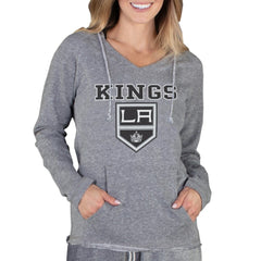 Los Angeles Kings Concepts Sport Women's Mainstream Terry Tri-Blend Long Sleeve Hooded Top Gray