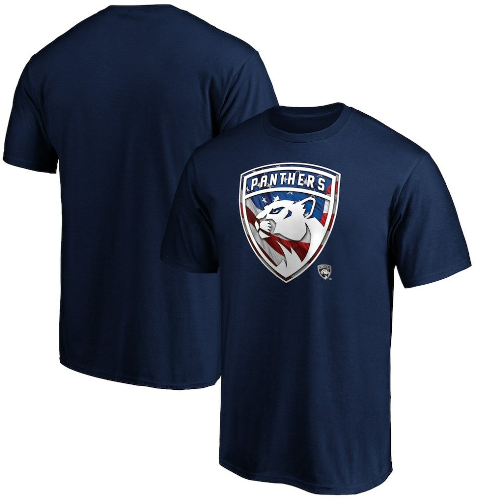 Florida Panthers Banner Wave Logo T-Shirt Navy