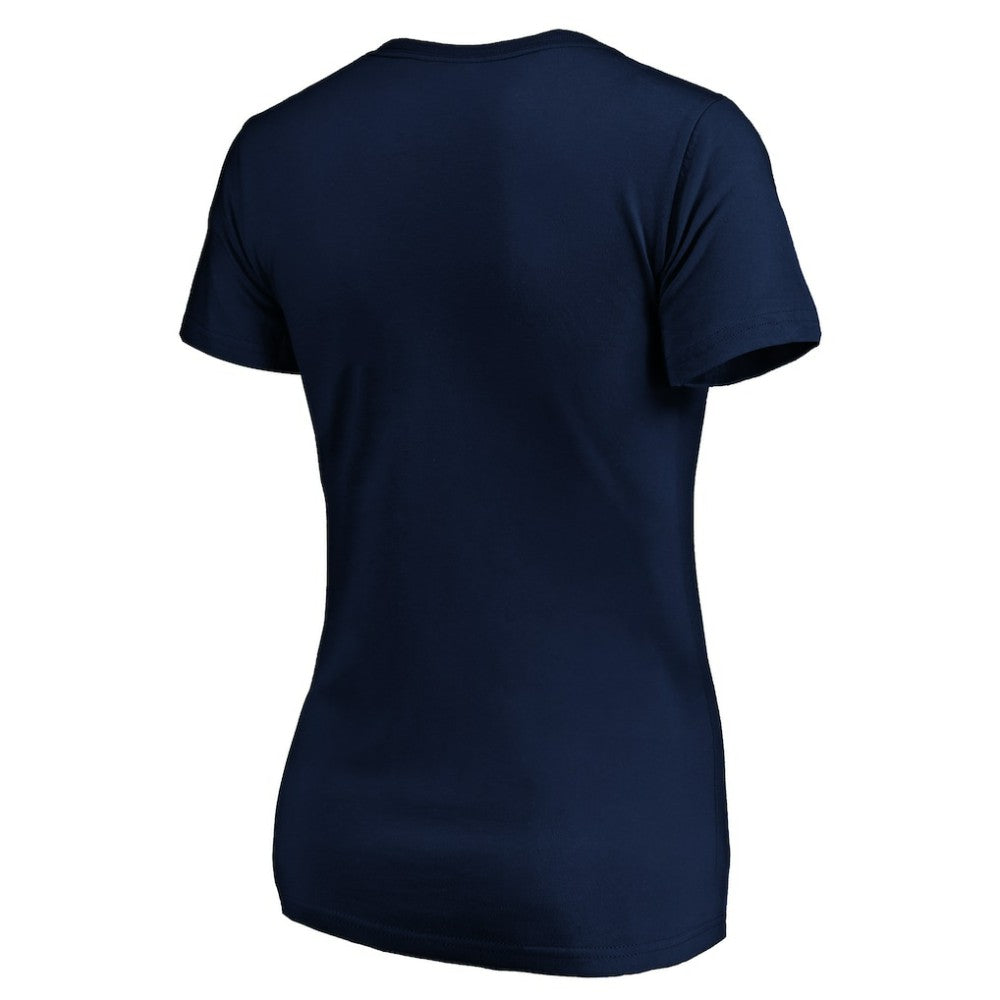 Nashville Predators Women's Banner Wave Logo V-Neck T-Shirt T-Shirt Navy