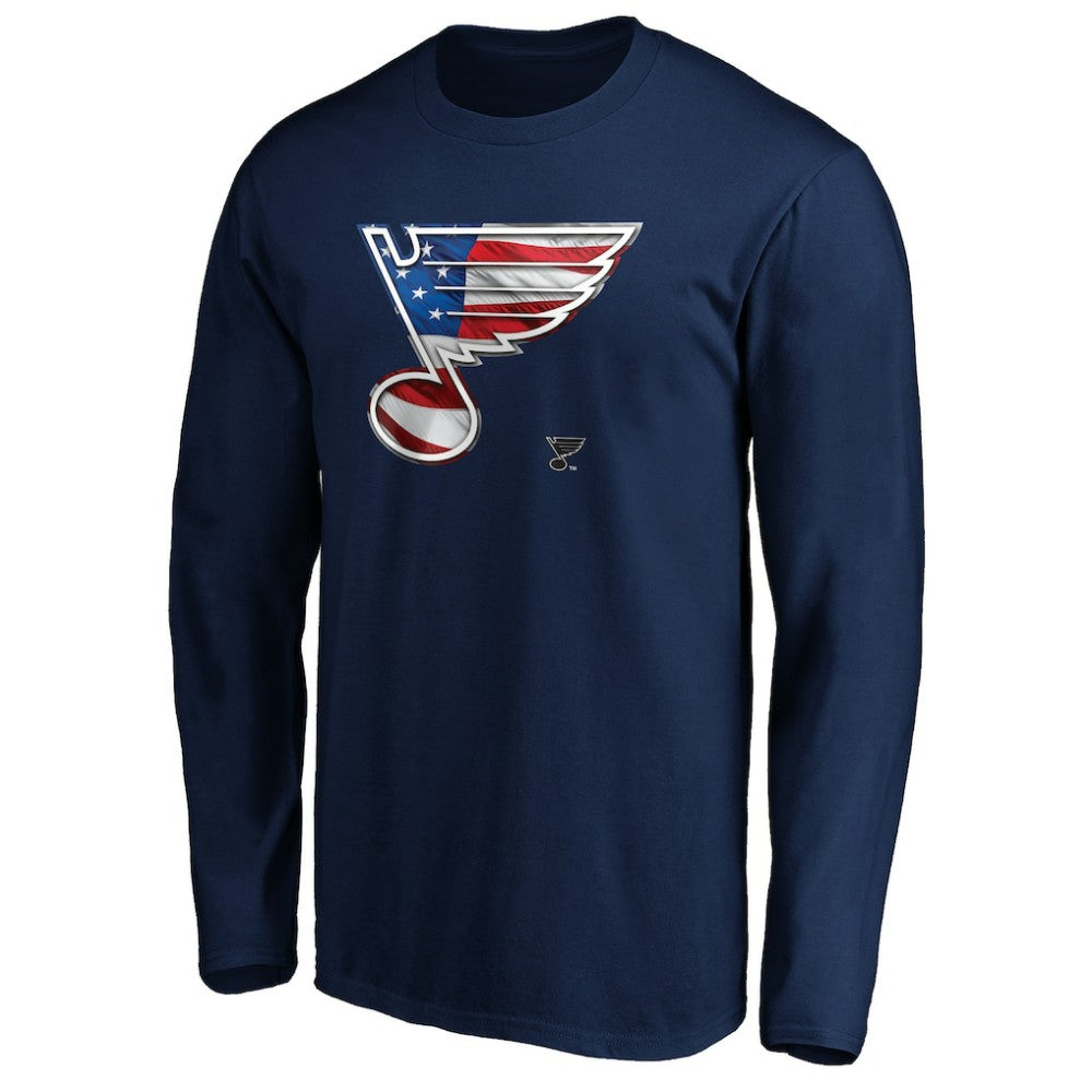 St. Louis Blues Banner Wave Logo Long Sleeve T-Shirt Navy
