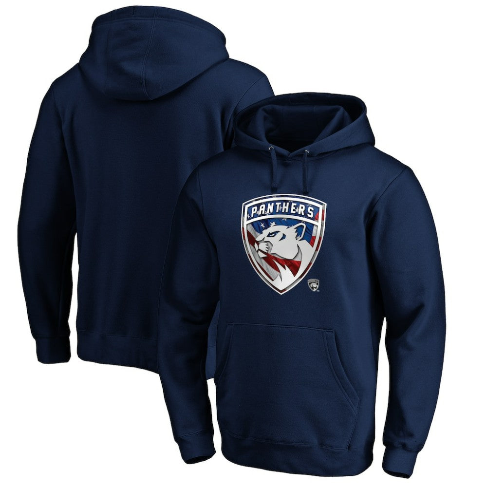 Florida Panthers Banner Wave Logo Pullover Hoodie Navy