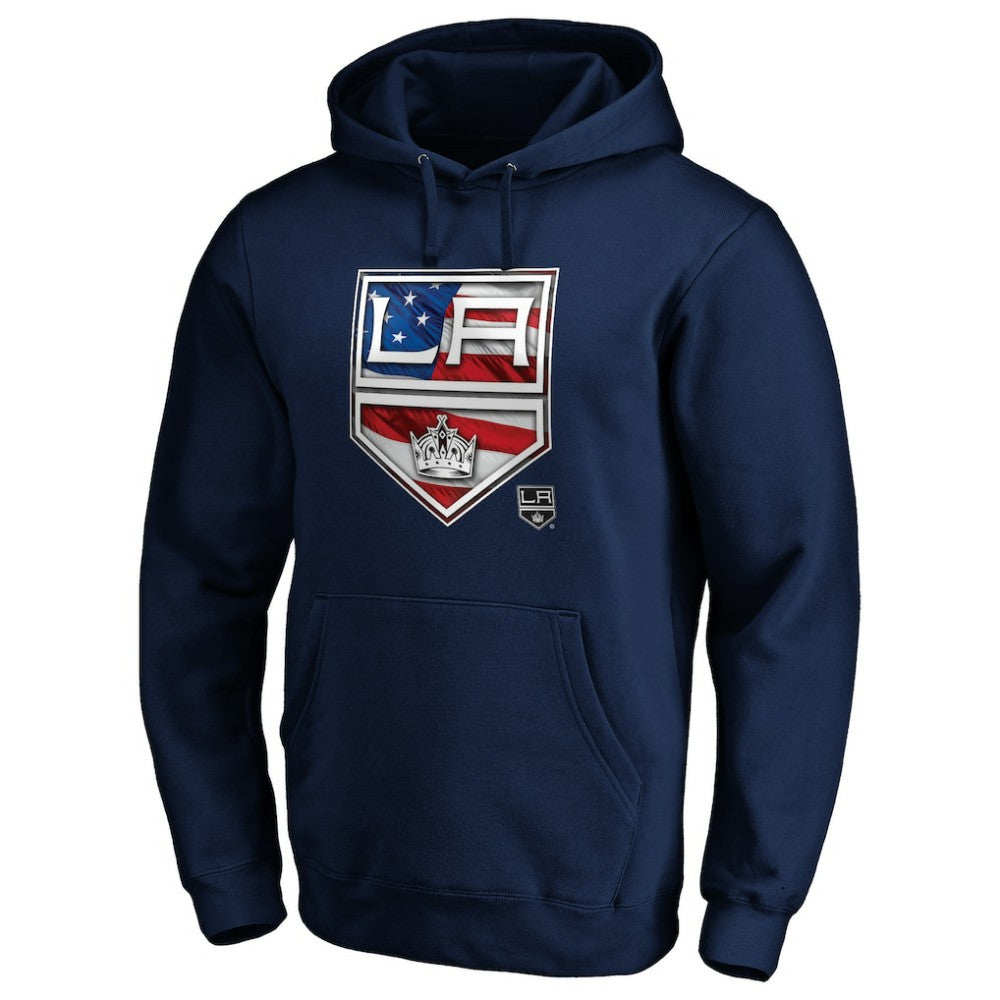 Los Angeles Kings Banner Wave Logo Pullover Hoodie Navy