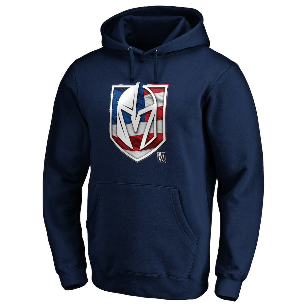 Vegas Golden Knights Banner Wave Logo Pullover Hoodie Navy