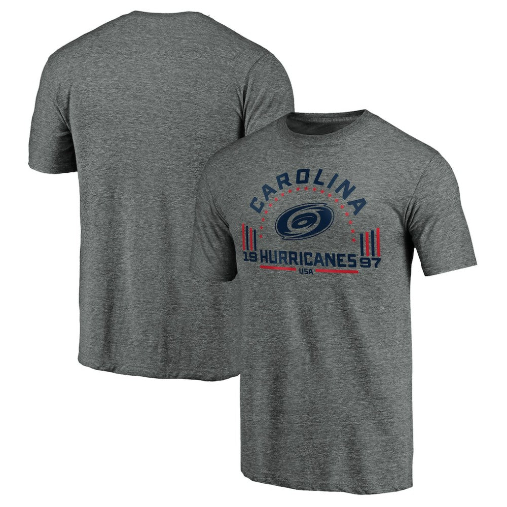 Carolina Hurricanes Team Freedom Tri-Blend T-Shirt Heathered Gray