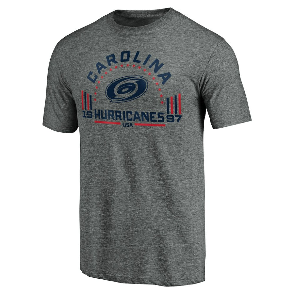 Carolina Hurricanes Team Freedom Tri-Blend T-Shirt Heathered Gray