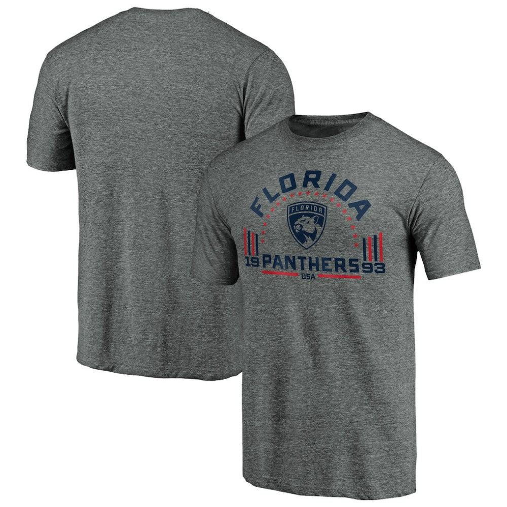 Florida Panthers Team Freedom Tri-Blend T-Shirt Heathered Gray