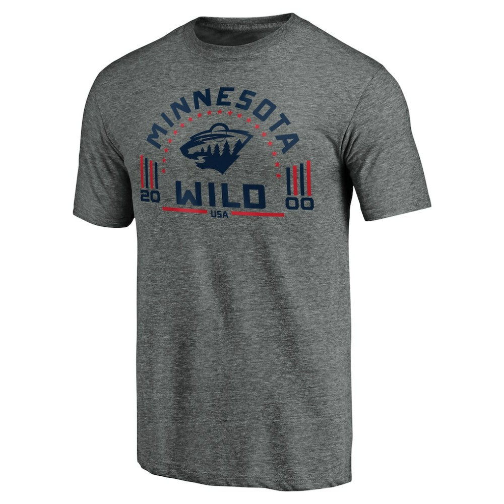 Minnesota Wild Team Freedom Tri-Blend T-Shirt Heathered Gray