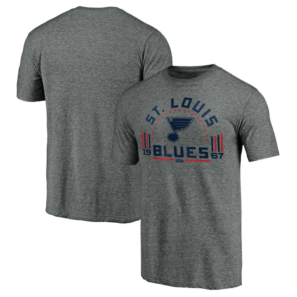 St. Louis Blues Team Freedom Tri-Blend T-Shirt Heathered Gray