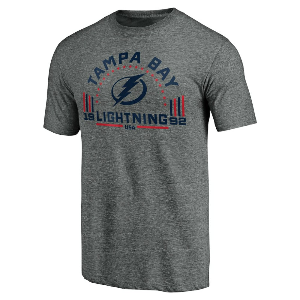 Tampa Bay Lightning Team Freedom Tri-Blend T-Shirt Heathered Gray