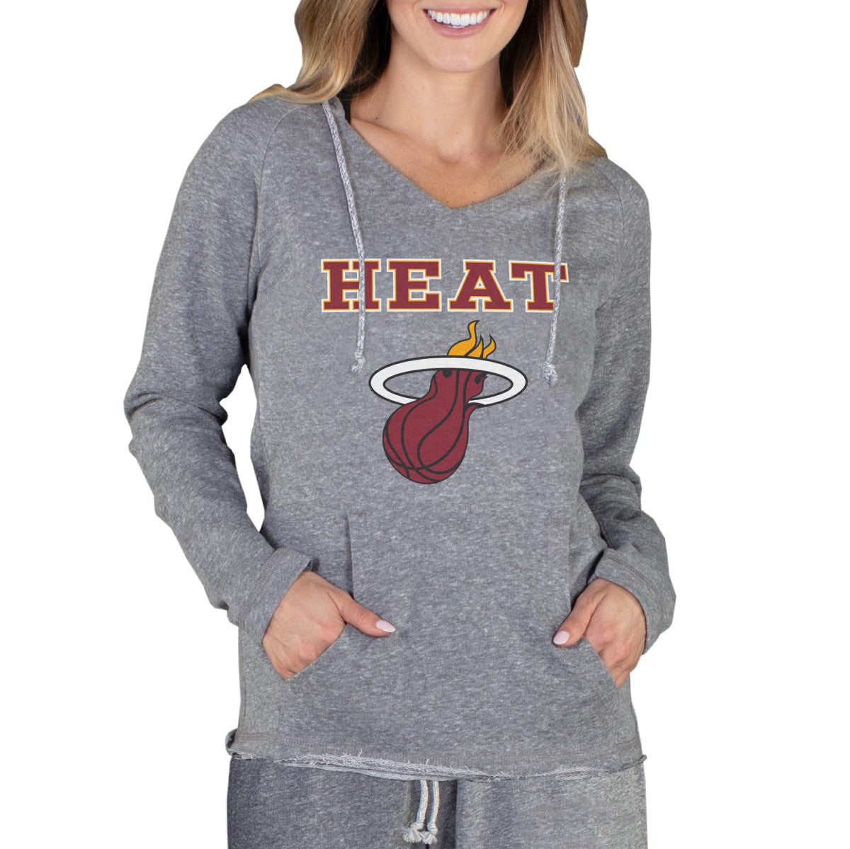 Miami Heat Concepts Sport Women's Mainstream Terry Hooded Top - Gray for sale