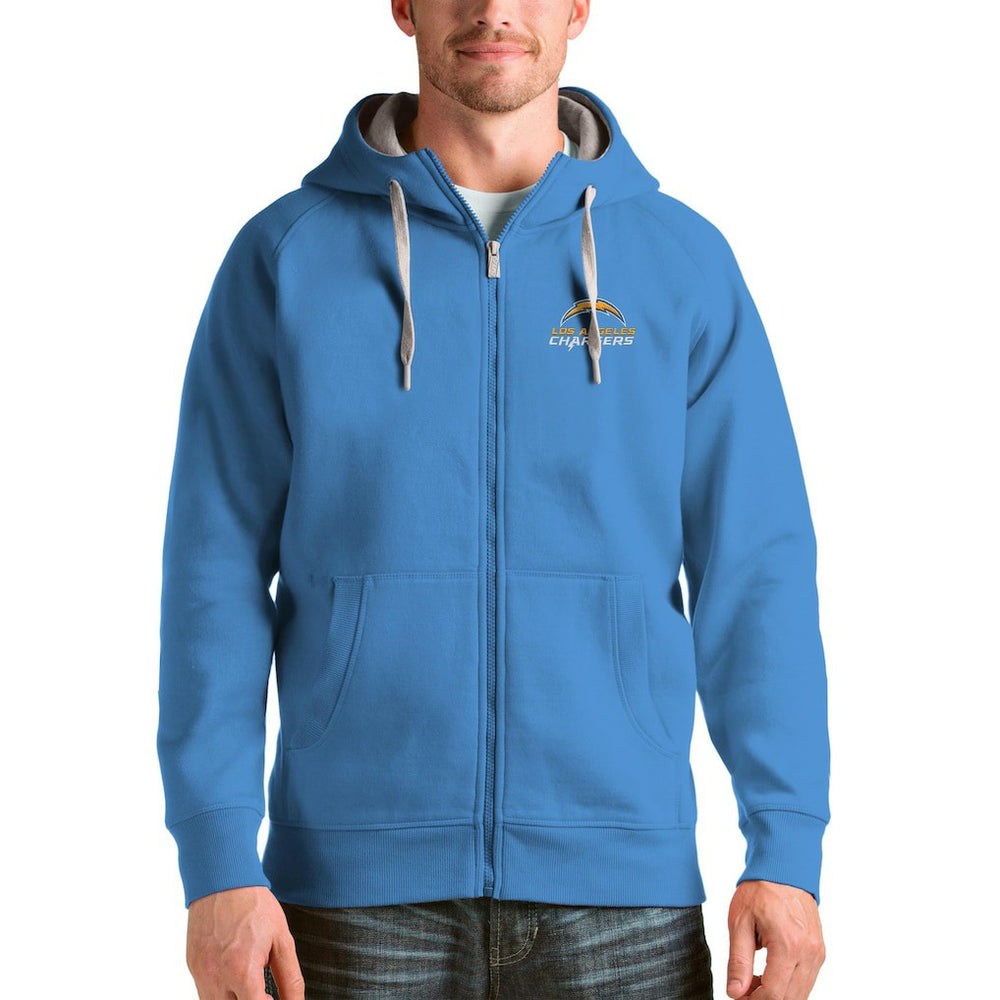 Los Angeles Chargers Antigua Victory Full-Zip Hoodie - Powder Blue for sale