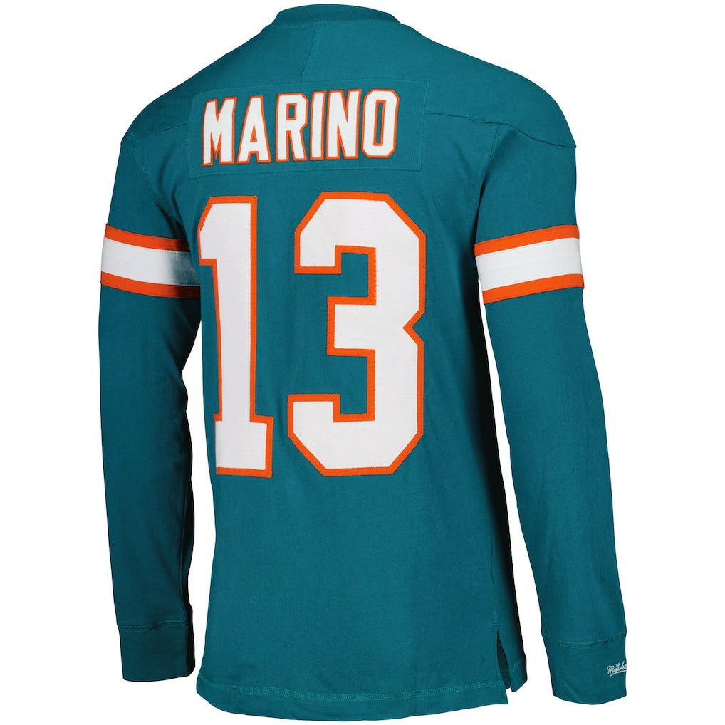 Dan Marino Miami Dolphins Throwback Retired Player Name & Number Long Sleeve Top - Aqua discount